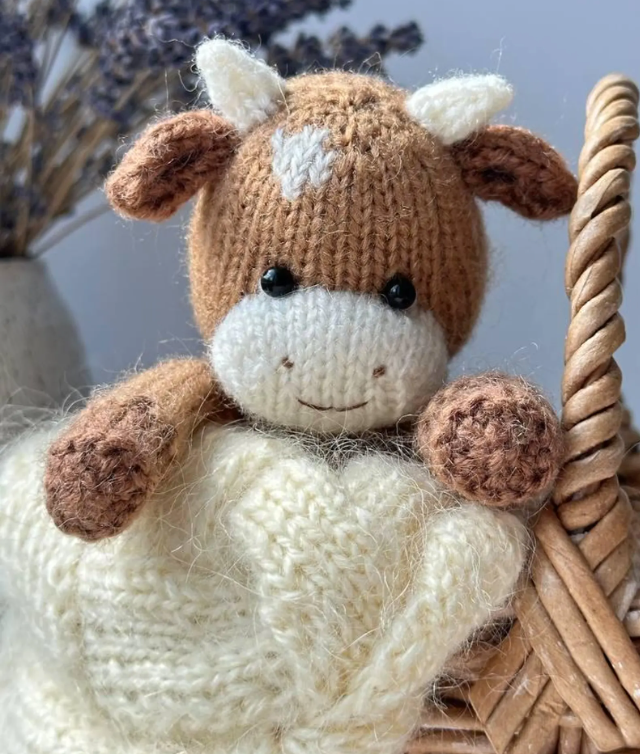 Baby Cow Knitting Pattern