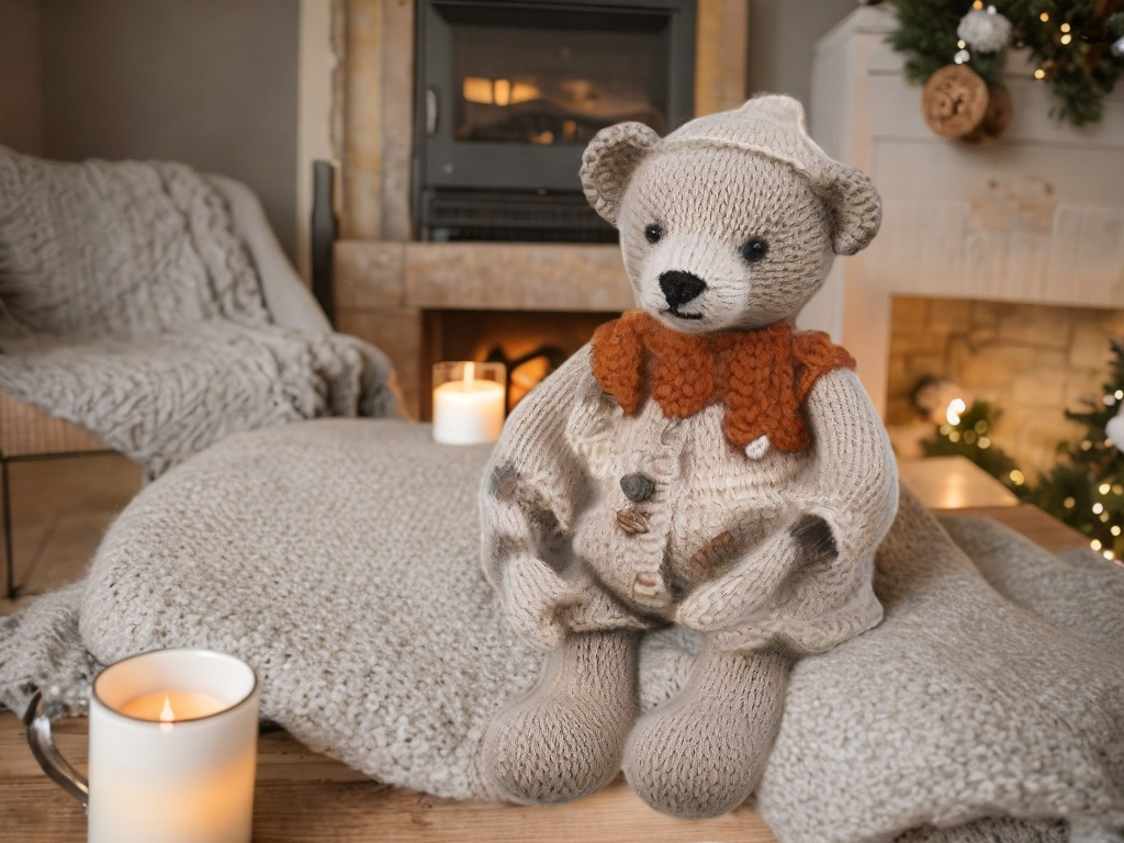 Christmas Baby Bear knitting pattern