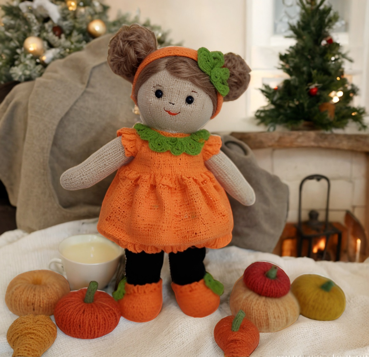 Halloween Pumpkin Doll Knitting Pattern