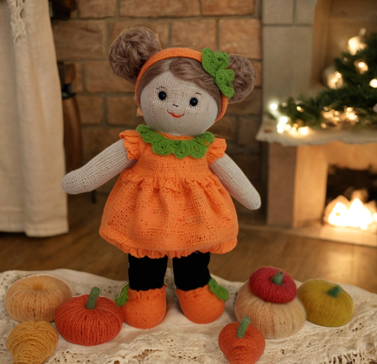 Halloween Pumpkin Doll Knitting Pattern