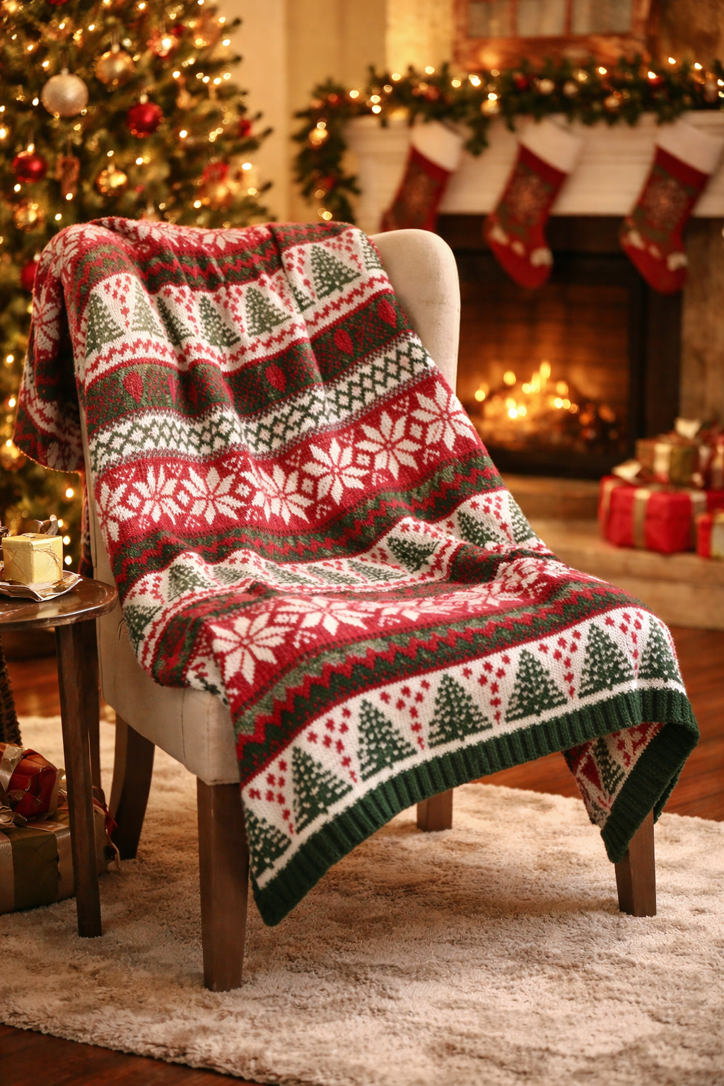 Blanket Christmas Knitting Pattern
